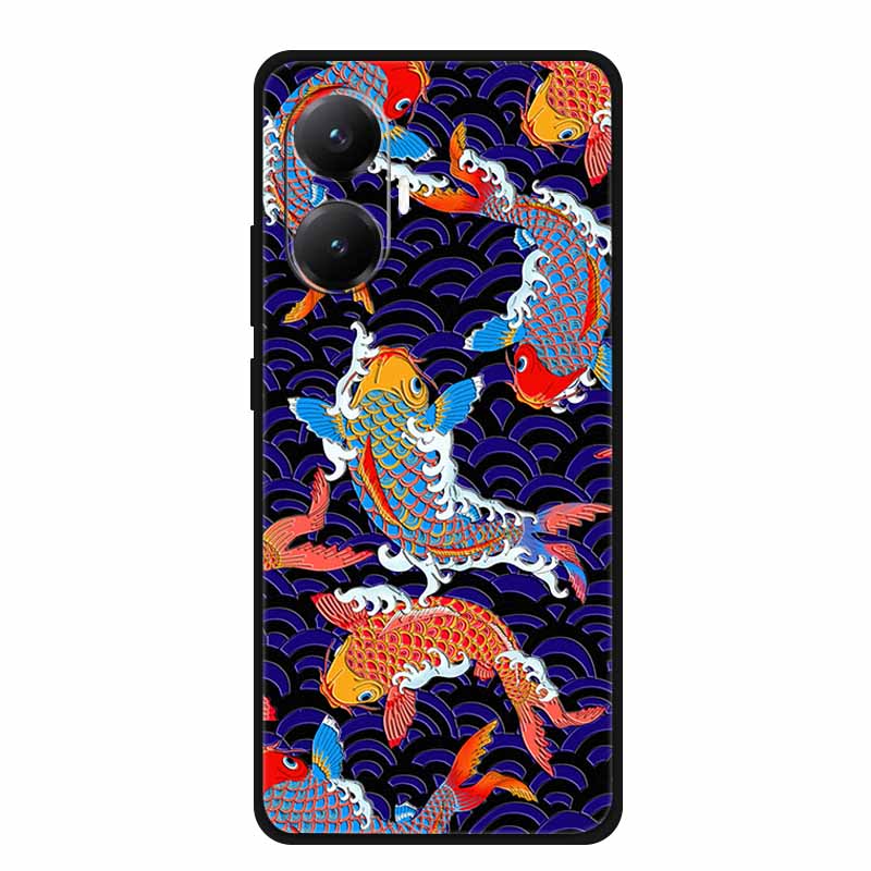 3D Cover For Redmi Turbo 4 Pro 5G Black Bumper Shell Flower Emboss Case Xiaomi POCO F7 Cartoon Flowers Anime Funda Phone Covers