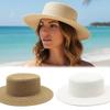 Handwoven Straw Beach Sun Hat Wide Brim Sunscreen Hat Fashionable Panama Cap  Women Summer
