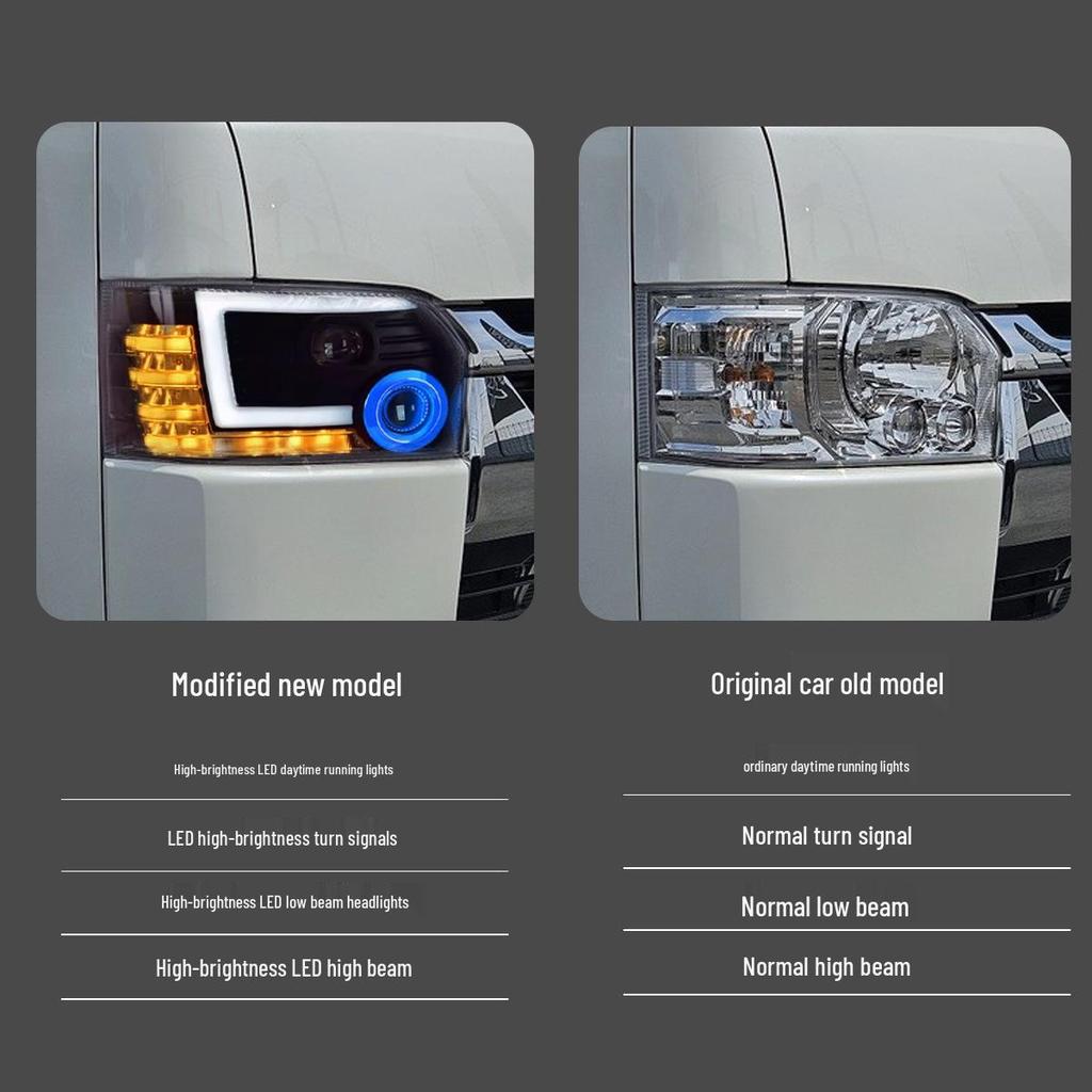 LED Projector Headlights with Flowing Turn Signals for 2005-2018 Toyota Hiace