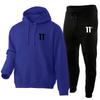 Directly from the Manufacturer Autumn and Winter Men's Casual Hooded Suit Men's Trend Fleece Sweater Sweatpants Sports Men's Two-piece Set