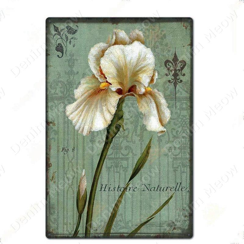Frisch geschnittene Blumen Vintage Metallblechschild Wandplakette für Floristen Garten Hinterhof Café Familiengeschenk Dekoration N