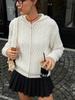 Hooded Twist Knitted Cardigan Zipper Rhombus Twisted Long-sleeved Knitted Jacket Korean Casual Autumn and Winter Women's Clothing