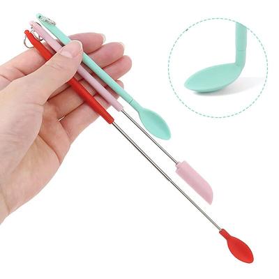 Mini grattoir rétractable en silicone pour confiture, bouteille profonde, cuillère, spatule, bocaux de cuisine, crème au beurre, spatule télescopique, brosse