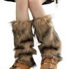 Stylish Winter Leg Warmers with Soft Furry Plush Leg Covers Fuzzy Boot Toppers Socks for Costume and Party Ensembles