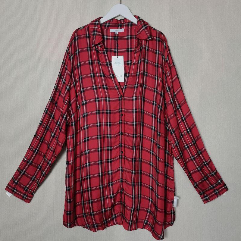 Export Fashion Original Order Front Short Back Length Stripes Patchwork Long Sleeves Shirt Female Mid Length Long Length Plus Size Literary Fan Chun