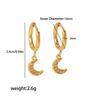 18k Gold Plated Chain Earring Dainty Star Moon Strip Drop Dangle  Stainless Steel Long Threader Earring For Women