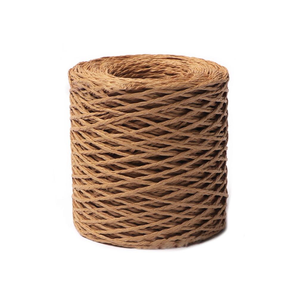 Cotton Raffia Yarn Crochet Summer Sun Hat Yarn Beach-Bag Yarn Raffia Straw Yarn DIY Knitting Material for Women Girls