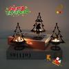 Christmas Candle Holders Xmas Tree Candlesticks Merry Christmas Iron Decoration Ornament Desktop Wooden Santa Claus Candlestick