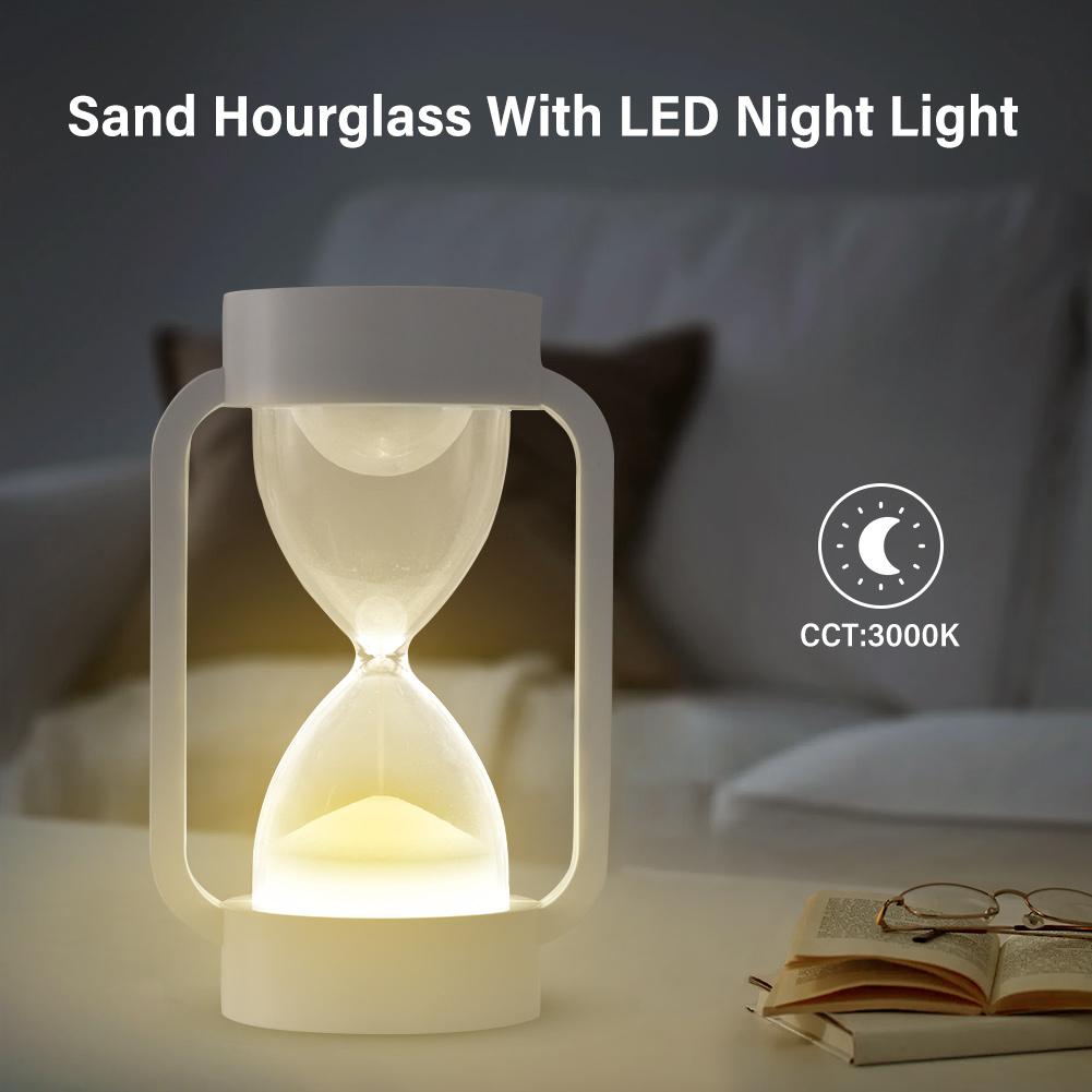 

Creative LED Induction Hourglass Sleep Light Timers Sand Clock Lamp For Bedroom Living Room Home Decoration Night Light White