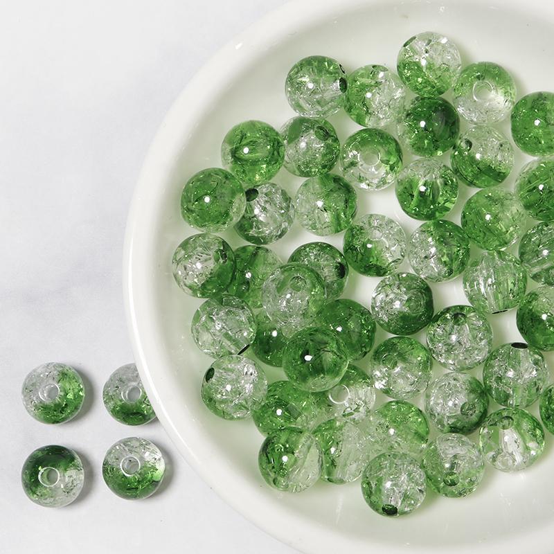 50pcs 8/10/12mm Cracked Crystal Acrylic Beads Colorful Round Loose Spacer Bead For Jewelry Making DIY Bracelet Necklace Findings
