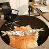 1pc Cat Fish Office Round Area Rug, Under Office Chairs Bedroom Living Room Home Decor, Room Deco