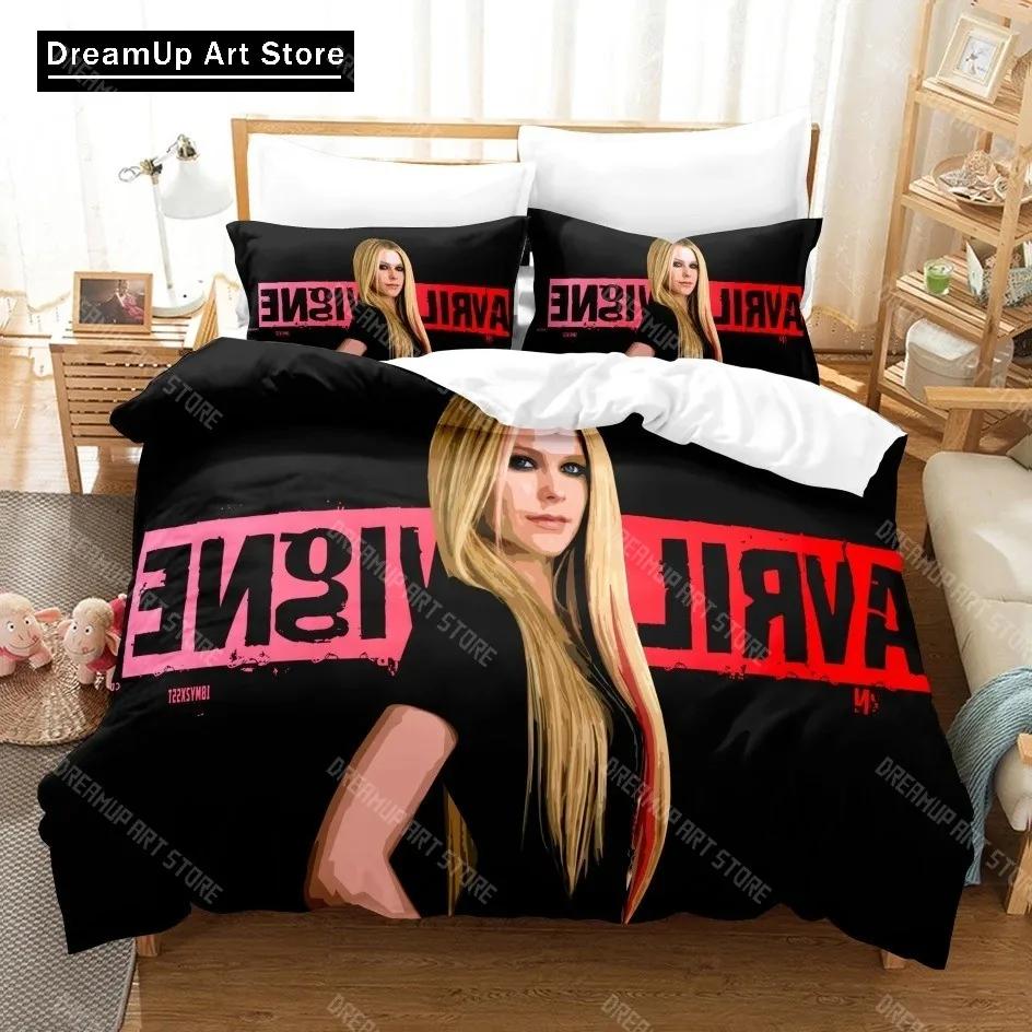 3D Printed Avril Lavigne Bedding Set Cute Quilt Cover Bed Cover With Pillowcase Twin Single Queen King Size Boys Adult Home