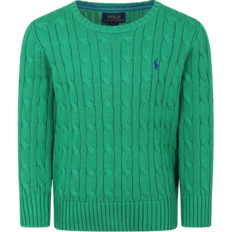 

Детский свитер Polo Ralph Lauren с логотипом, с круглым вырезом, с длинным рукавом, детские топы, зеленый 323702674072 XL