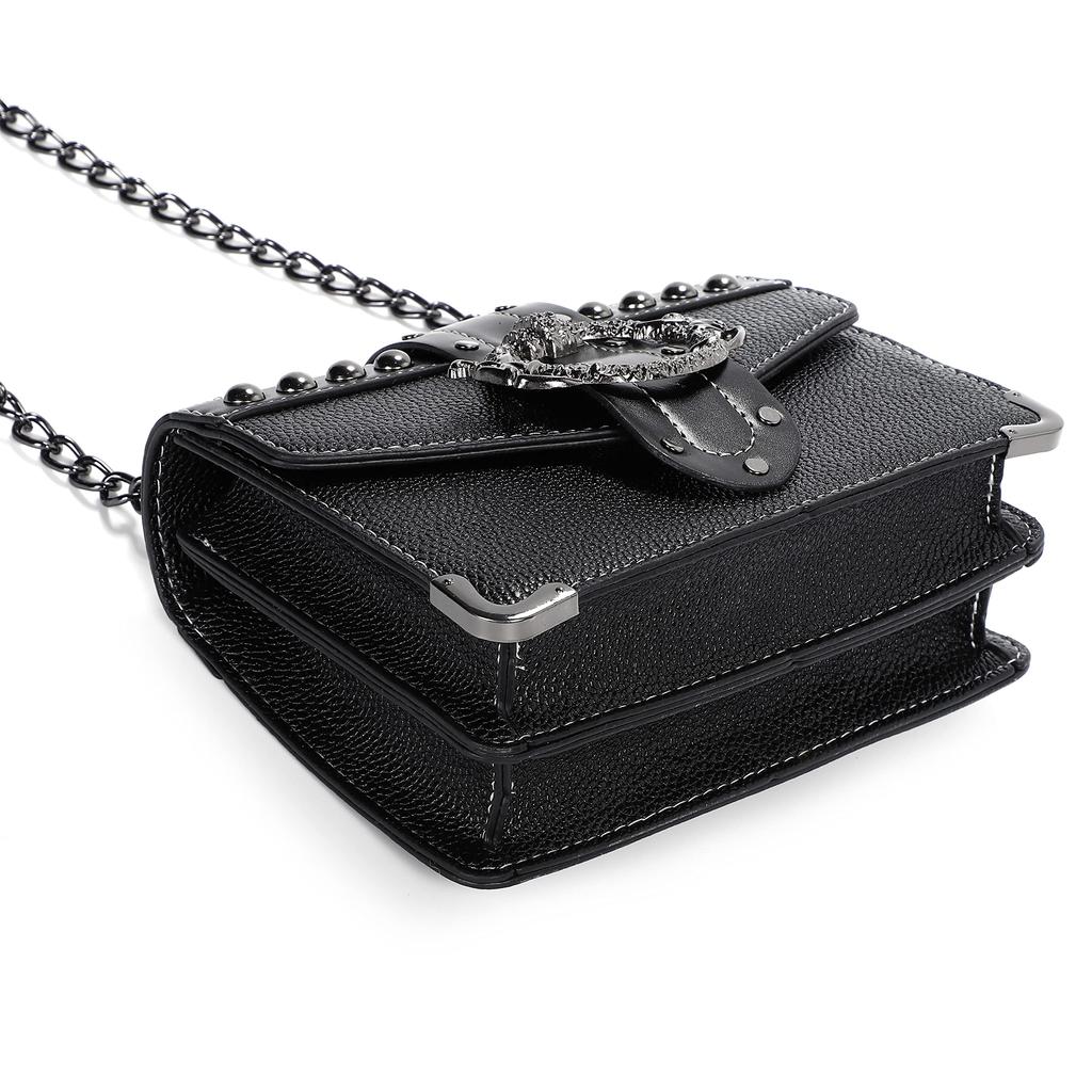Harujio Shoulder Punk Crossbody Street Mini Shoulder Sickly Cute Women's Bag, Rock, Bag, Gothic, Black, Style, Mass-Produced Bag, Dark, Mass-Produced,