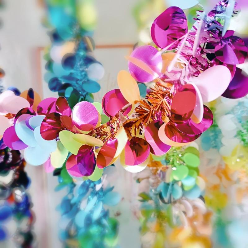Easter decoration color strips pull flowers Oktoberfest event decorations Christmas wool strips birthday party ornaments