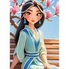 Disney Pearl Painting Ebony Mulan Portrait for Beginners and Adults, DIY Pearl Diamond Art Painting Kit for Home Wall Decor Gifts