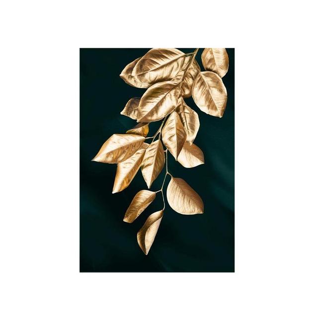 Abstraktní Golden Plant Leaves Styl Malba na plátně Krajina List Plakáty a obrazy Nástěnné umění Obraz do obývacího pokoje Bez rámu