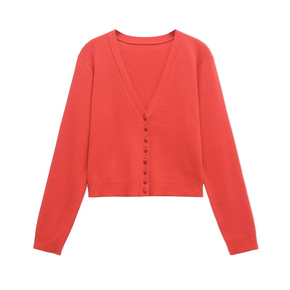 

2025 Spring/Summer Women s V-Neck Slimming Long-Sleeve Knit Cardigan Large
