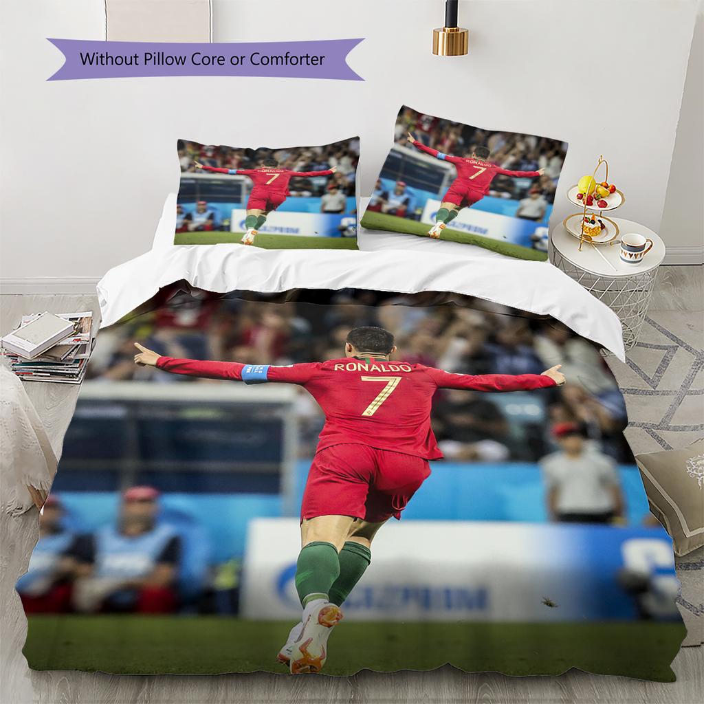 Biancheria da letto con motivo Cristiano Ronaldo Decorazione per la casa Regalo di compleanno (1 * copripiumino + 2 * federa, senza nucleo)
