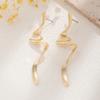 IngeSight.Z Fashion Irregular Metal Twisted Long Drop Earrings for Women Trending Geometric Gold Color Waves Earrings Jewelry
