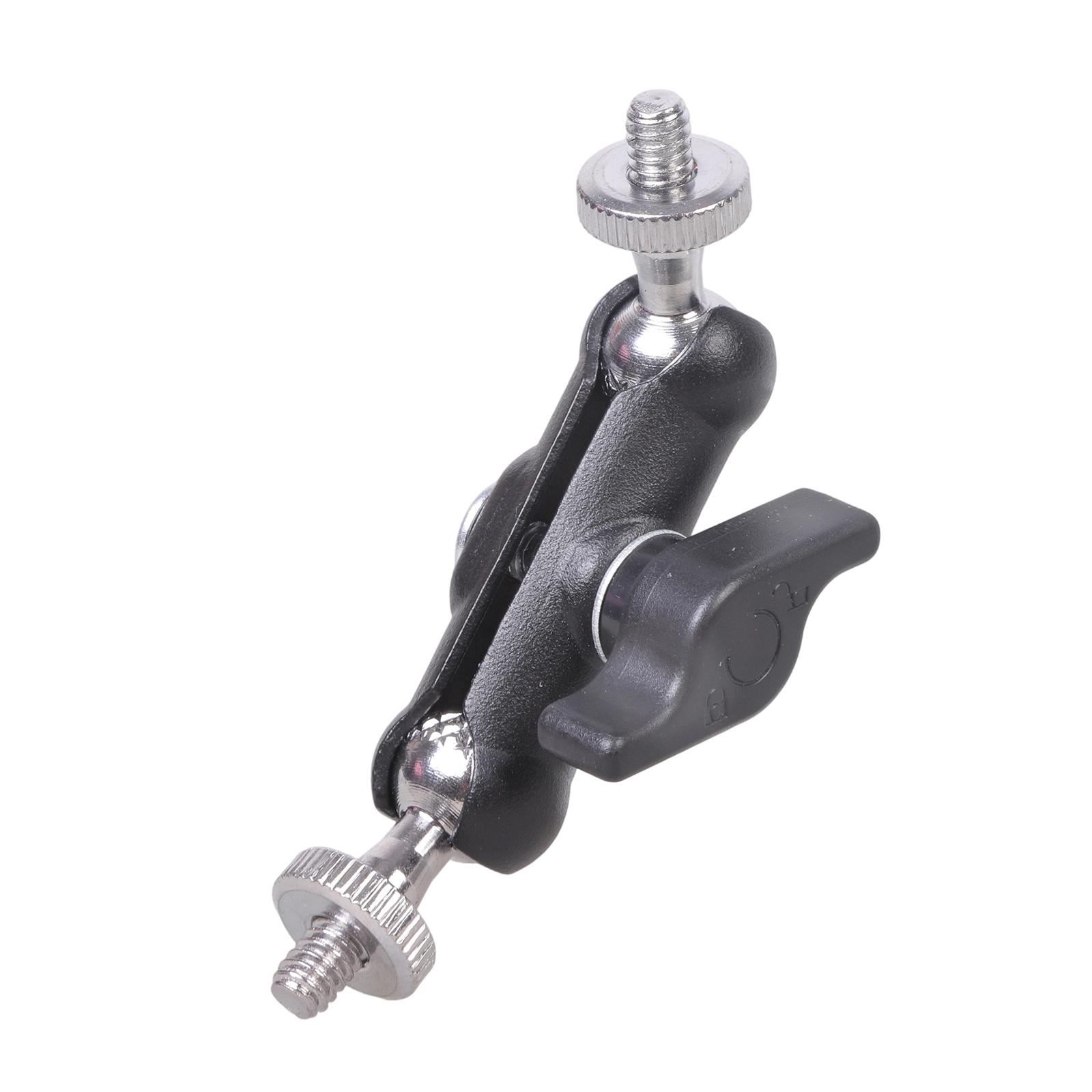 

Heavy Duty Metal 360 Degree Rotating Adapter Holder With Double 1/4 External Thread Universal Camera Mount Bracket Tool 1