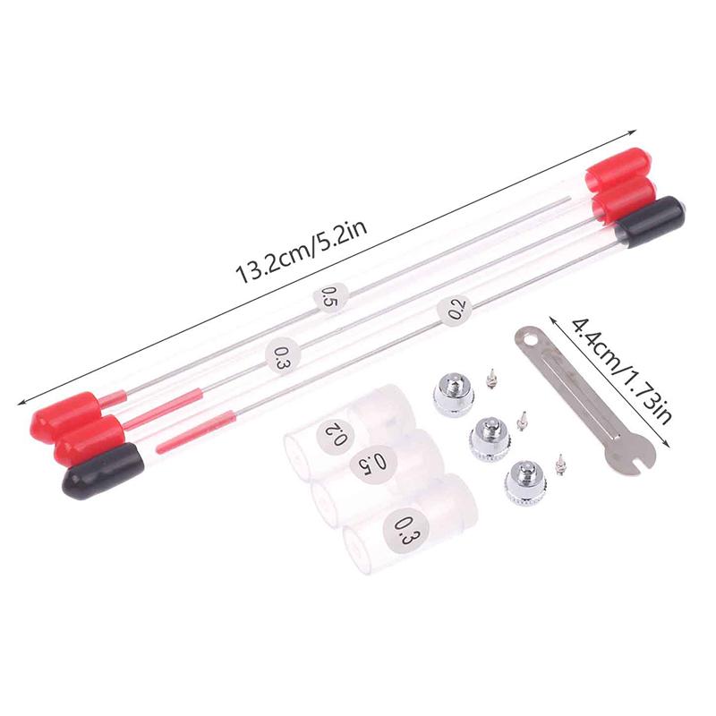 3/10Pcs Airbrush Replacement Parts Kit With 0.2/0.3/0.5 Mm Airbrush Nozzle,Airbrush Needle,Airbrush Nozzle Cap Small Wrench