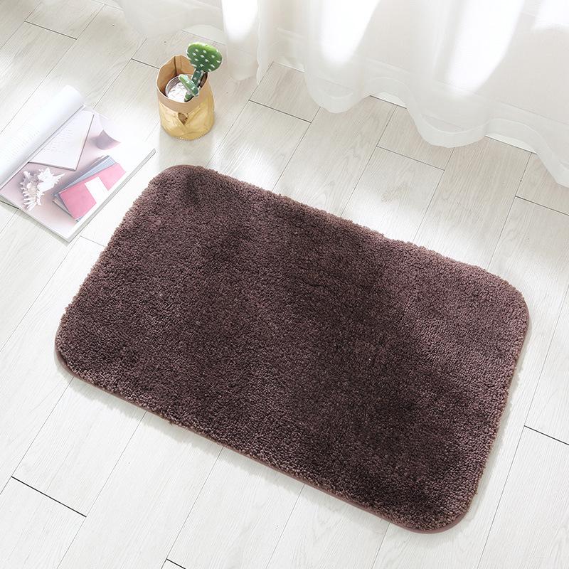 Thickened Anti-Slip Bathroom Floor Mat: Water-Absorbent Plush Doormat for Toilet, Entrance, and Bedroom