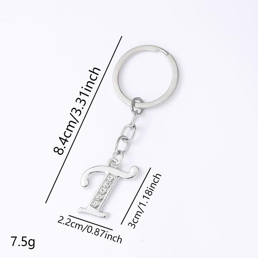 Creative Rhinestone Initials Metal Keychain – Korean Style Car Keyring Party Gift.