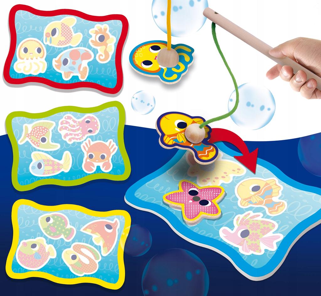 Lisciani lisciani montessori wood drewno baby fish fun magnetyczne łowienie