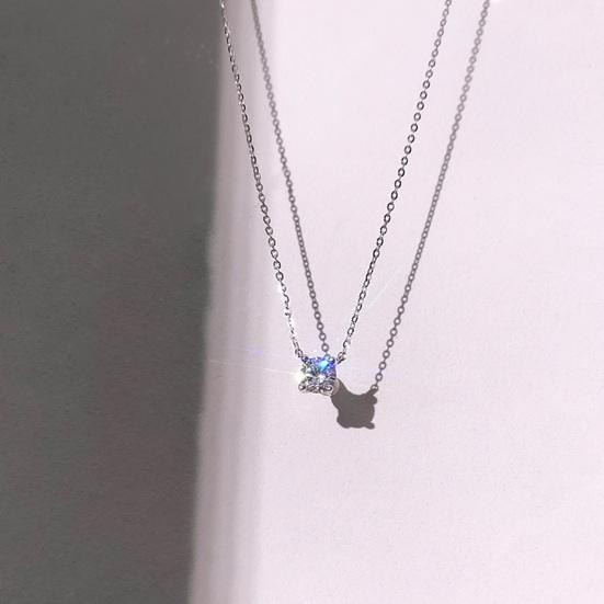 Women Necklace Rhinestone Pendant Adjustable with Extended Length Hollow Chain Lady Clavicle Necklace Neck Jewelry