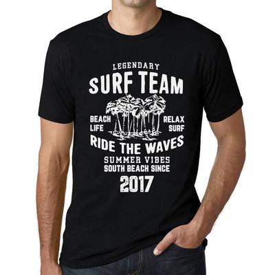 Men’s Vintage Tee Shirt Graphic T Shirt Surf Team 2017 Deep Black