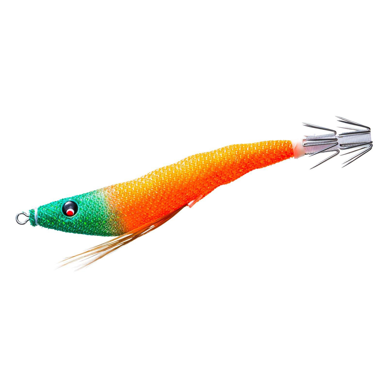 

DUEL Easy Slim Squid Squid Fishing Dropper Cloth-Wrapped Jig, 70mm, Glow-in-the-Dark Green-Orange,