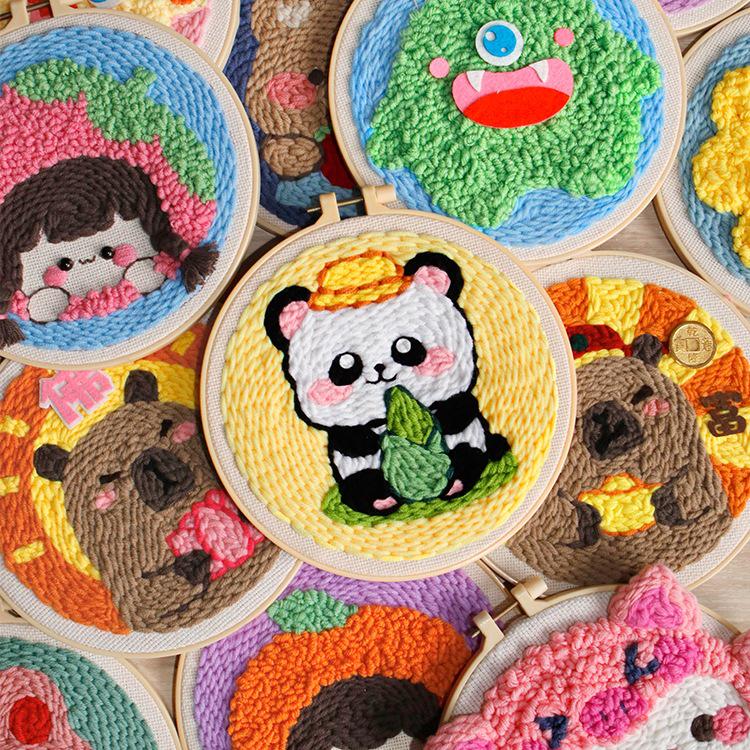 DIY Russian Punch Needle Kit: Couple Ornament Wool Painting Set