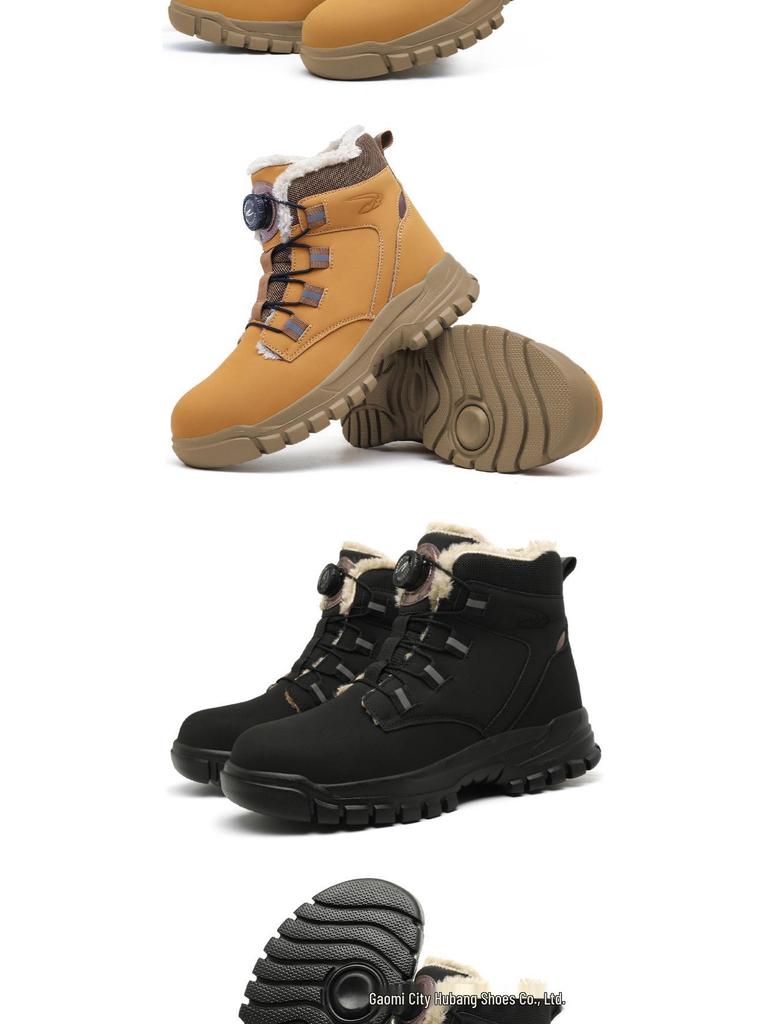 Steel Toe Winter Cotton Slip-On Work Shoes: Superfiber Leather, Anti-Smash, Anti-Puncture, High-Top Safety Footwear.