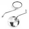 Schwarz/Chrom Motorrad Rückspiegel Elektrische Fahrrad Rückspiegel Moped Seitenspiegel 8mm 10mm