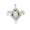 White 'Opal Goddess' Silver Ring