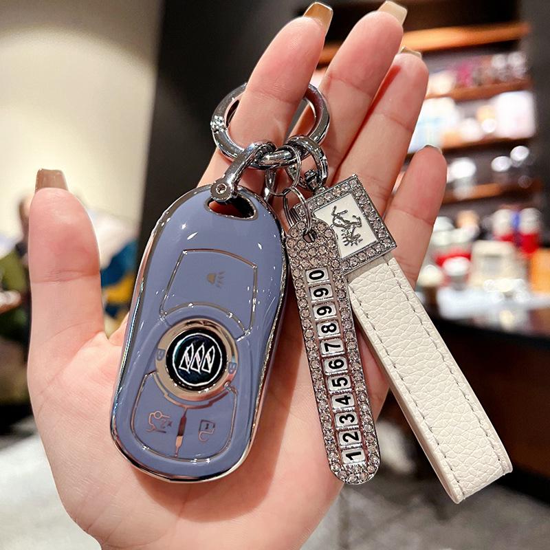 Premium Key Case for Buick Regal, Envision, GL8, LaCrosse, Enclave, GX and Weilan 7 Cars - Women's Shell Buckle Bag