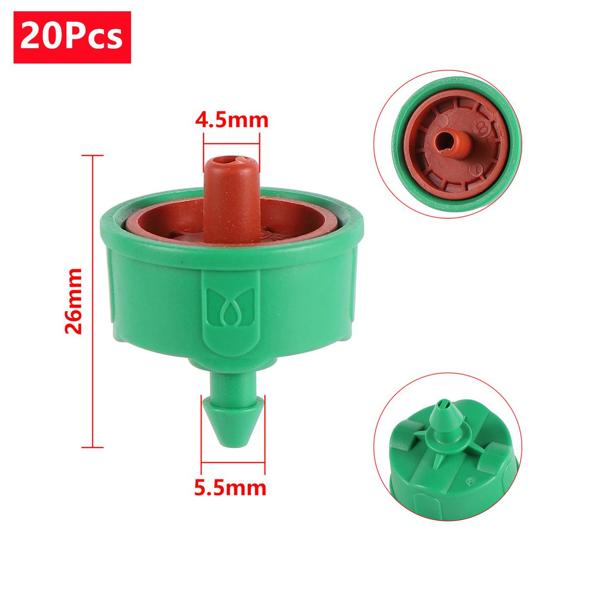 

2/4/8 L/PH Anti-Drip Pressure Compensated Drippers 4/7mm Hose Steady Flow Regulators Garden Irrigation Pressure Control Emitters