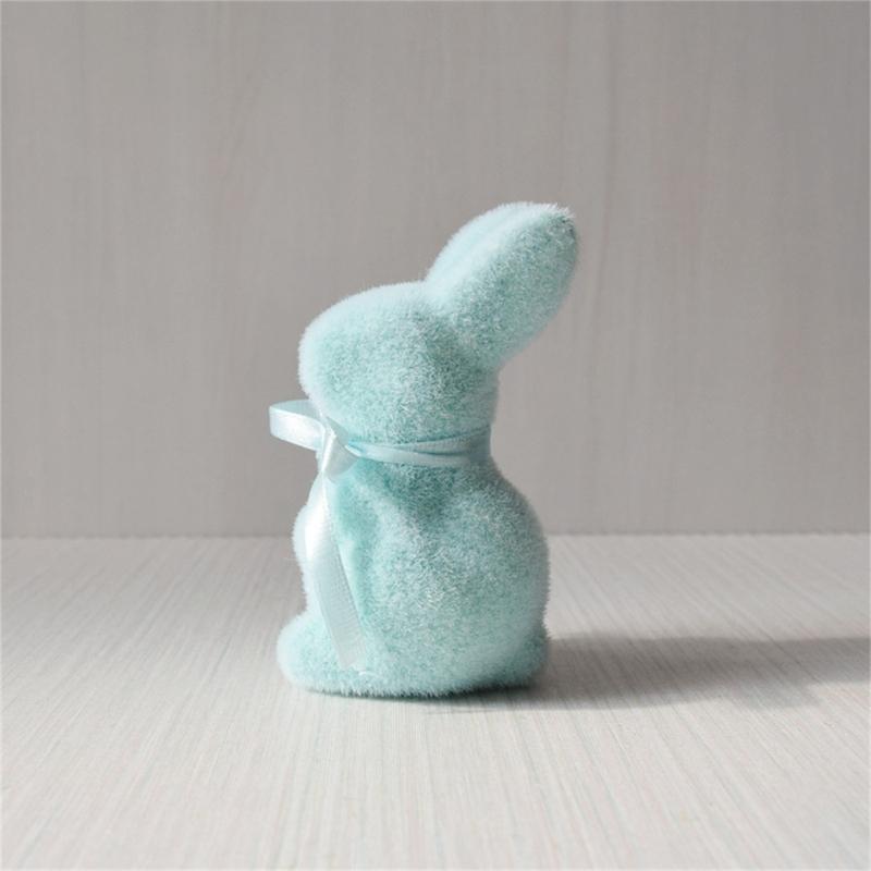 Holiday Decoration Soft Touching Bunnies Figurines Color Option Rabbit Ornament for Home and Party Table Decoration 1PC