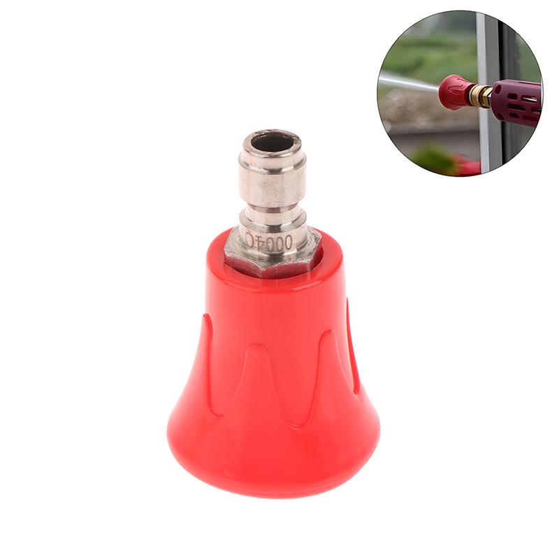 1 Piece Soft Rubber Sleeve Sector Nozzle Splash Proof Stainless Steel Nozzle High Pressure Water Gun Nozzle Car Wash Accessories красный
