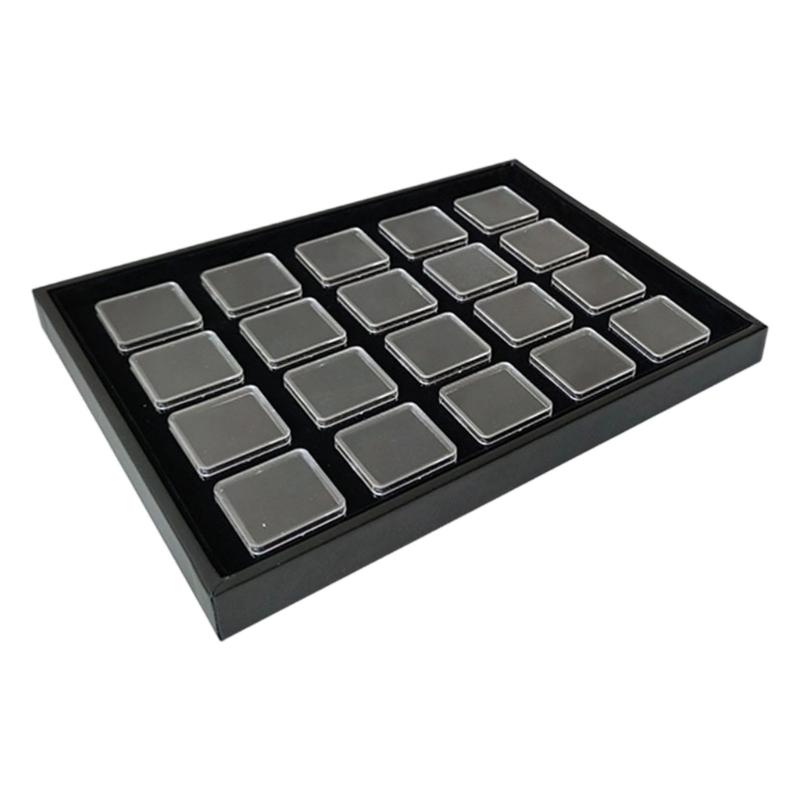 Compact Square Clear Acrylic Jewelry Tray with Memory Foam Padding for Secure Gemstones Storage