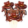 Western Cowboy Festival Party Ornaments Balloons Children'S Baby Birthday Horse Racing Festival Arrangement Props Aluminum Film Balloons