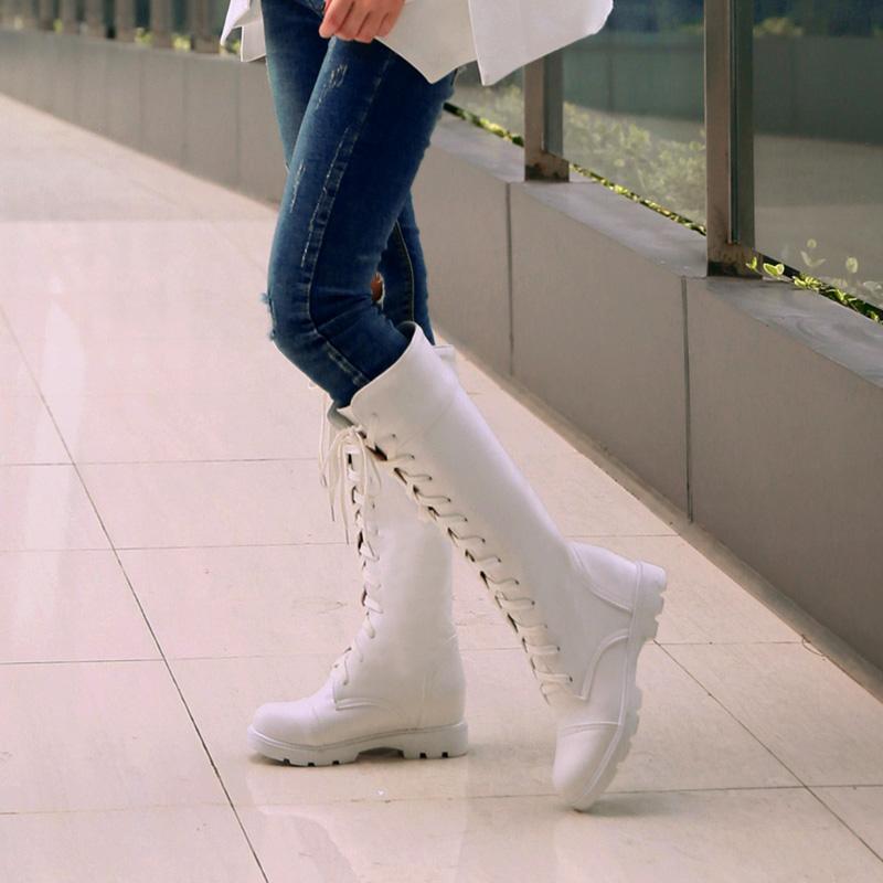 Women's Low-heeled Medium Boots Autumn and Winter New Solid Color Large-size Thick-heeled Roman Casual Boots