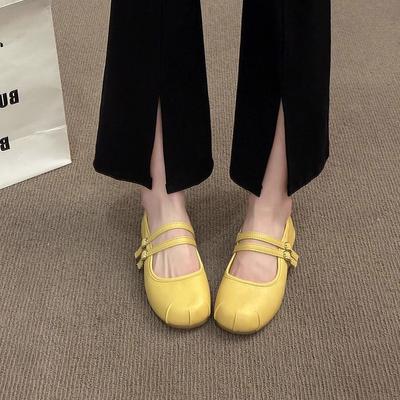 Chaussures Mary Jane à semelle plate à une bride pour femmes, été avec jupe, nouvel tempérament de mode populaire 2025, chaussures de soirée, chaussures simples
