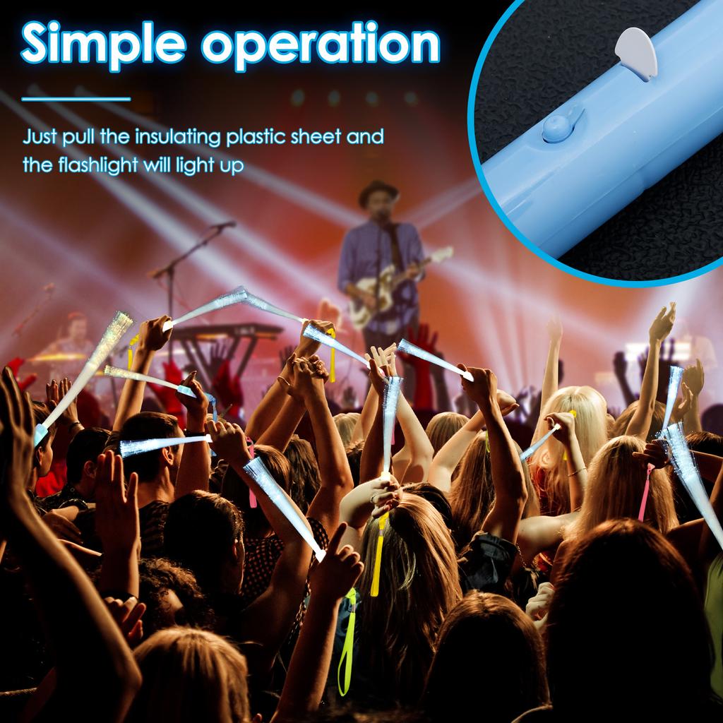 36/48Pcs Glow Fiber Wands Sticks LED Flashing Stick Light up Stick Colorful Fiber Optic Wand For Wedding Concert Christmas Party