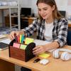 Wooden Desktop Storage Box With Drawers Multi-Compartment Storage Pen Holder Desktop Tray Pencil Holder Office Organization