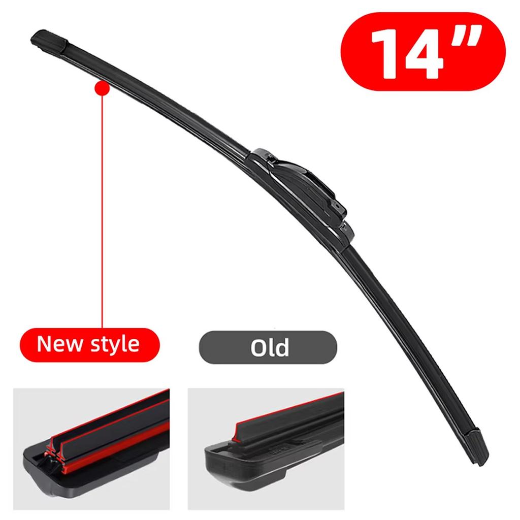 General J/U Hook Dual Rubber Strip Wiper Blade Boneless Car Windshield Wiper Multifunctional Boneless Double-layer Rubber Str