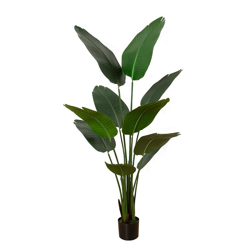 Nordic Style Bird of Paradise Faux Potted Plant, Indoor Decor Traveler's Palm Bonsai Tree