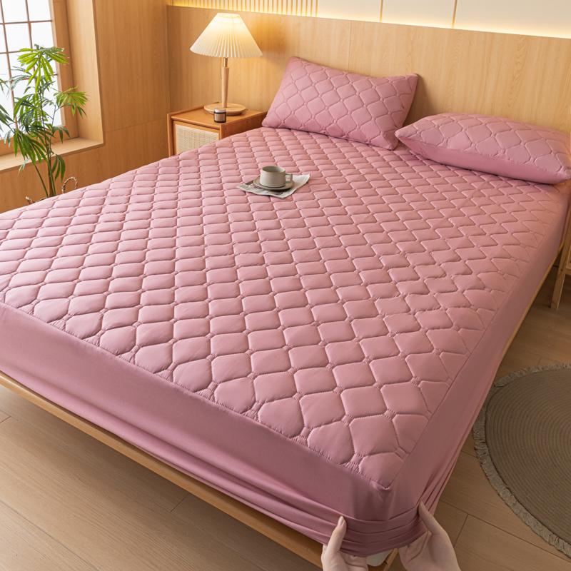 1pc Gray Mattress Cover Waterproof Bed Covers Quilted Fitted Sheet Thickened Bedsheet for Home Housses De matelas(No Pillowcase)