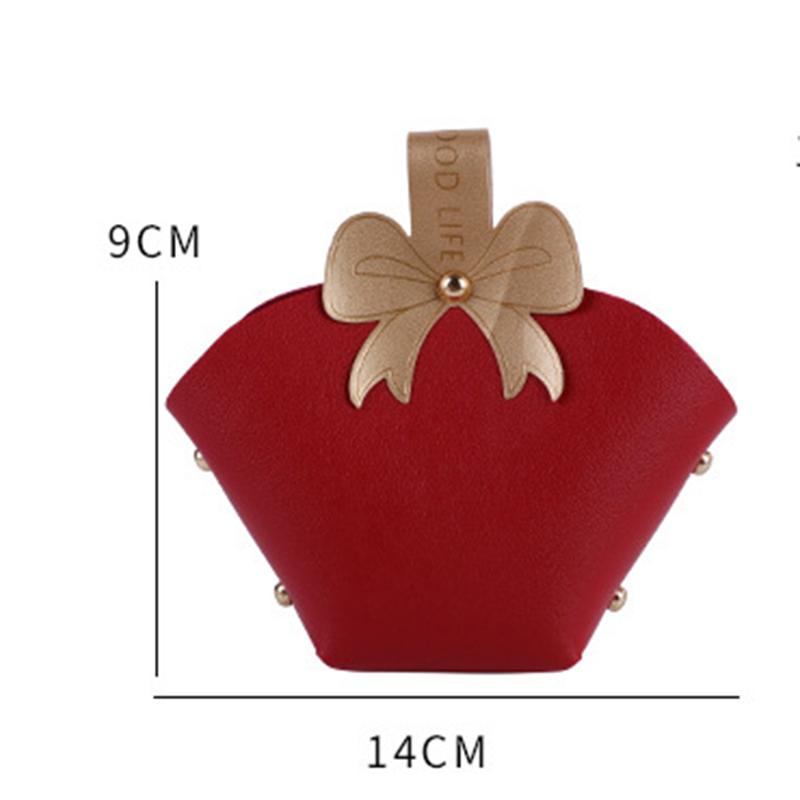 10/20PCS Leather Gift Bags Bow Ribbon Packaging Bag Wedding Favour Distributions Bags Christmas Candy Packaging Box Mini Handbag